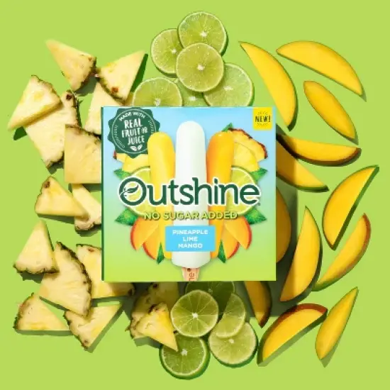 Outshine No Sugar Added Pineapple, Lemon, and Mango Frozen Fruit Mini Pops Variety Pack - 18 fl oz/12ct image {1}