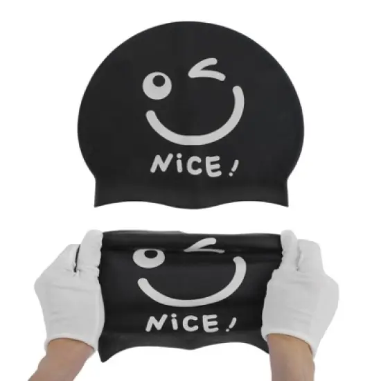 Unique Bargains Silicone Funny Face Swim Cap 1 Pc image {4}