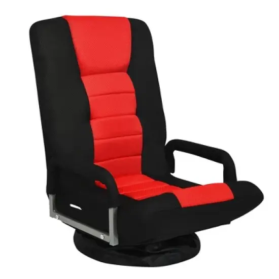 360-Degree Swivel Gaming Floor Chair with Foldable Adjustable Backrest image {13}