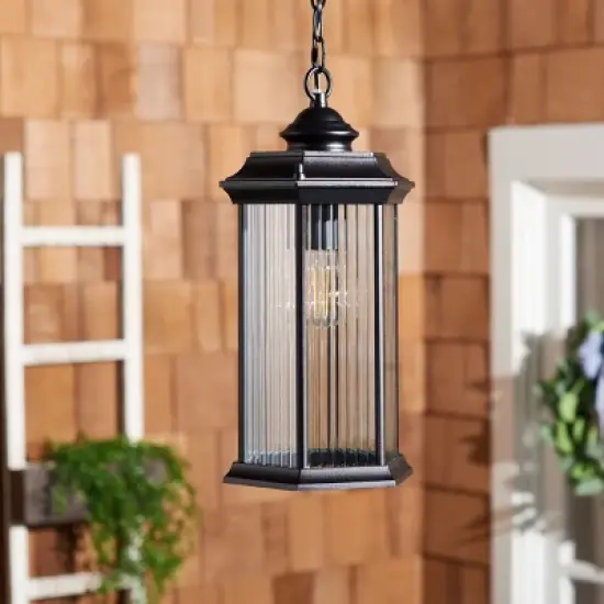 Hylan 8.27" Outdoor Pendant - PLT7007 - Black - Safavieh image {2}