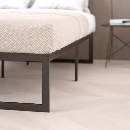 Emma and Oliver 14 Inch Twin Metal Platform Bed Frame/Steel Slat Support/No Box Spring Needed image {11}