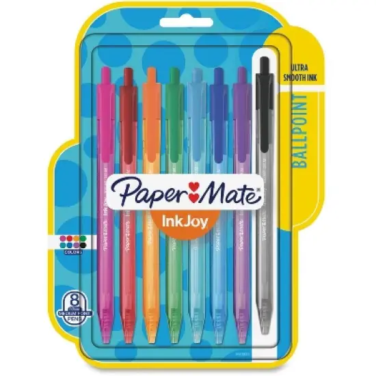 Paper Mate InkJoy 100 RT Retractable Ballpoint Pen 1mm Assorted 8/Pack 1945935 image {8}