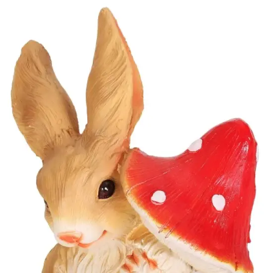 24" Concrete Hogeland Outdoor Rabbit Garden Statue - White and Brown - Christopher Knight Home image {10}