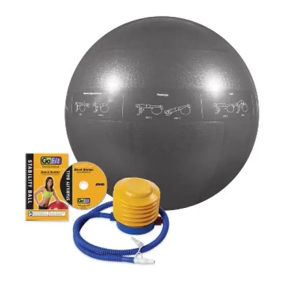 GoFit Guide Ball-Pro Grade Stability Ball - Gray (75cm) image {1}