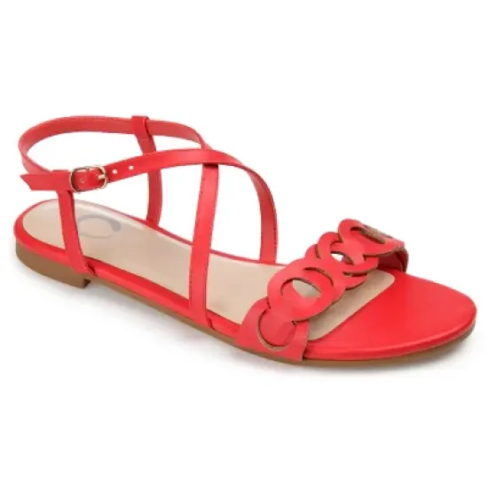 Journee Collection Womens Jalia Multi Strap Flat Sandals image {11}