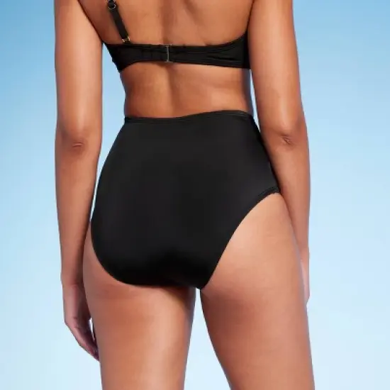 Women's High Waist Twist-Front Bikini Bottom - Shade & Shore&trade; Black image {1}