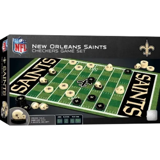 MasterPieces Officially licensed NFL New Orleans Saints Checkers Board Game for Families and Kids ages 6 and Up image {1}