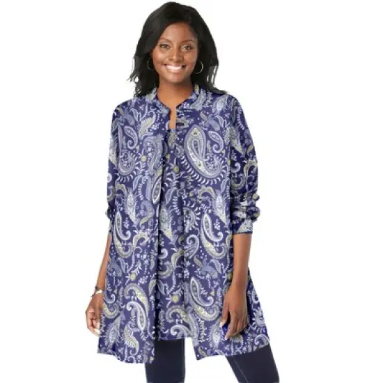 Jessica London Women&rsquo;s Plus Size Georgette Button Front Tunic image {6}