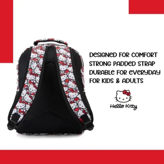 Hello Kitty Allover School Backpack - Hello Kitty, My Melody, Kuromi, Keroppi - Officially Licensed Hello Kitty School Bookbag image {1}