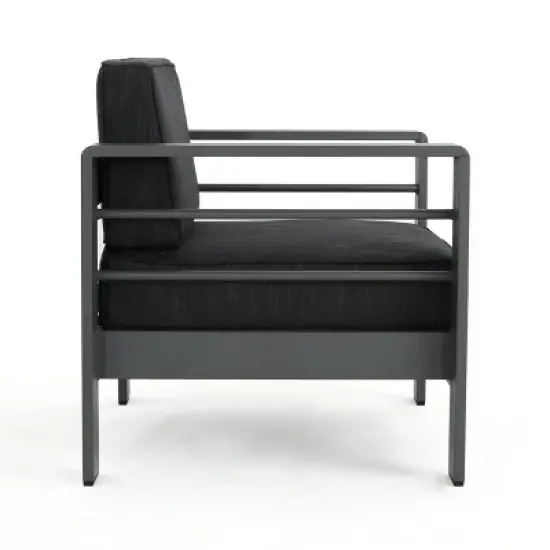 GDFStudio Crested Bay Outdoor Aluminum 8 Seater Chat Set with Cushions image {6}