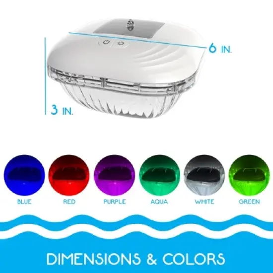 RIPPLE Floating Pool Lights - Solar Powered, Color Changing LED, 9 Modes image {3}