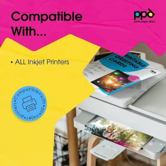 PPD Glossy Printable Greeting Cards 8.5x11" 20 sheets 240 gsm for Inkjet Printers image {4}