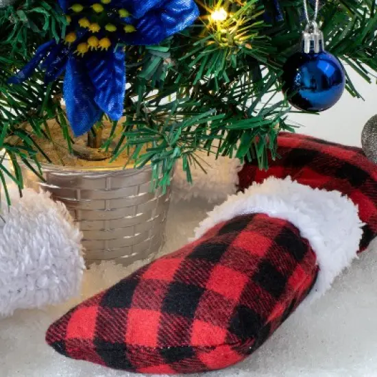 Joyfy 12 Pcs Mini Christmas Stocking, 5" Red Black Plaid Xmas Stockings for Christmas Tree Decoration Xmas Holiday Decor Party Favors image {8}