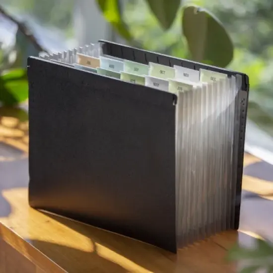 Smead Poly Hanging Expanding File, 12 Dividers, Letter Size, Black (65125) image {3}