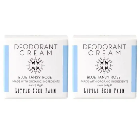 Little Seed Farm All Natural Deodorant Cream, Aluminum Free Deodorant for Women or Men - Blue Tansy Rose (2.4 oz) - (PACK OF 2) image {4}