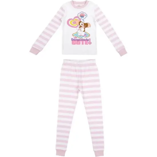 Gremlins Gizmo Dangerously Cute Youth Girls Pink & White Striped Sleep Set image {5}
