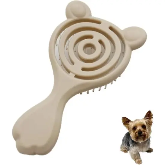 BABYYER Cat-Ear Design Puppy Brush, Gentle Soft-Bristle Small Dogs Plastic Detangling Grooming Tool, Fit for for Furry Pet image {8}