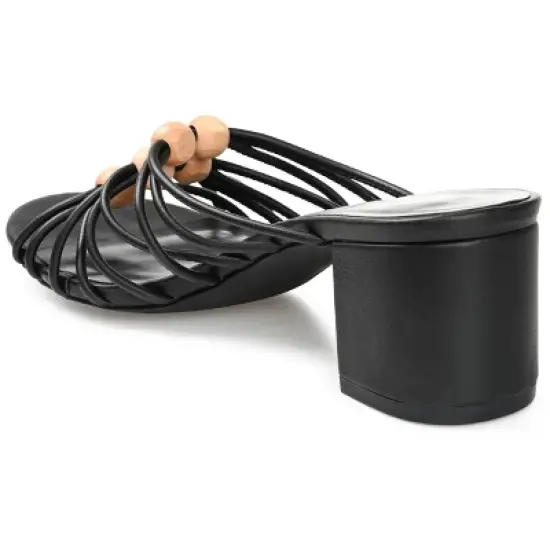 Journee Collection Womens Kennadi Multi Strap Block Heel Sandals image {6}