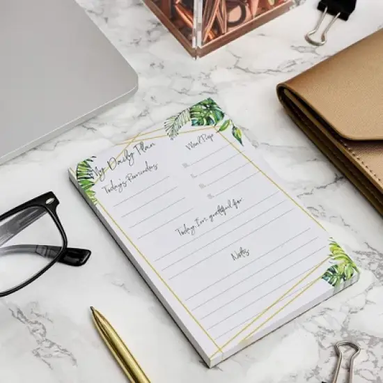 Paper Junkie 8-Pack Calendar Sticky Notes Features My Daily Plan for Monthly, Weekly & Daily Planner, Floral, 5"x3" image {1}