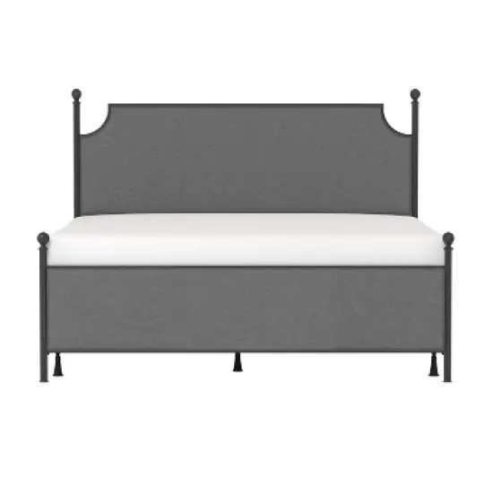 McArthur Metal and Upholstered Bed Matte Black/Gray Fabric - Hillsdale Furniture image {4}