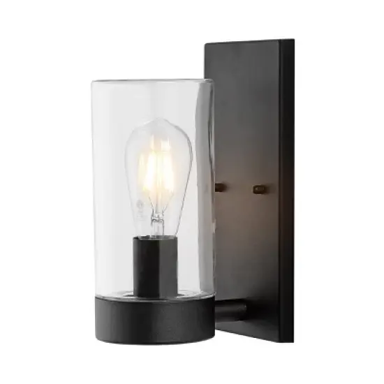 Lianne 6.25" Outdoor Sconce (Set of 2) - PLT4038 - Black - Safavieh image {1}