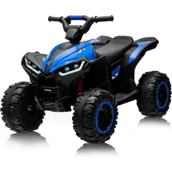 12V Ride On ATV for Kids Electric Four Wheeler for Toddlers Ages 3-8, Battery Powered Quad with Remote Control, LED Lights image {8}