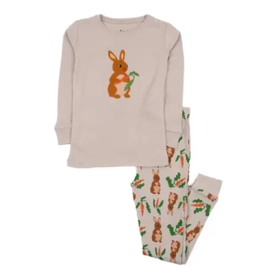 Leveret Kids Two Piece Cotton Easter Pajamas image {4}