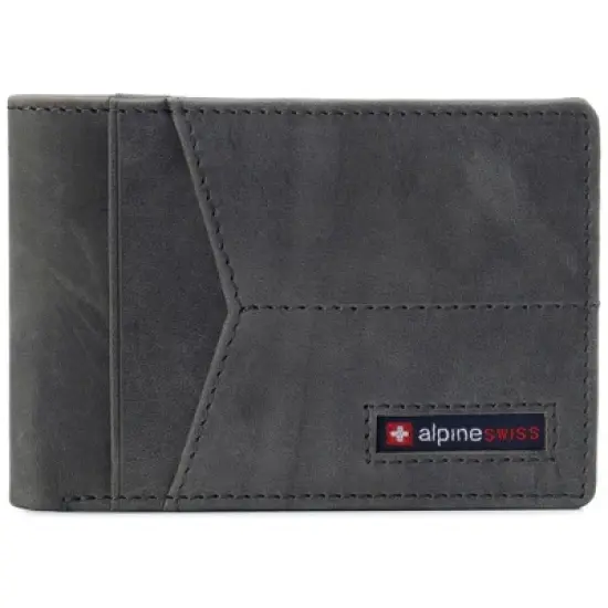 Alpine Swiss Delaney Men&rsquo;s RFID Blocking Slimfold Wallet Thin Bifold Cowhide Leather Comes in Gift Box image {9}