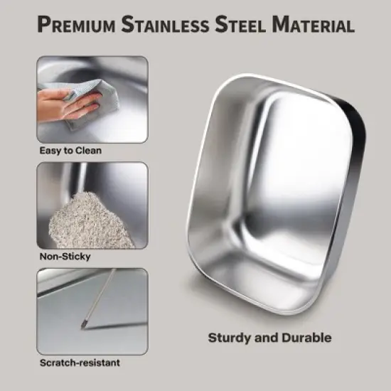 Allforpaws Cat Litter Box Top & Front Entry Hooded Cat Litter Box With Stainless Steel Base image {6}