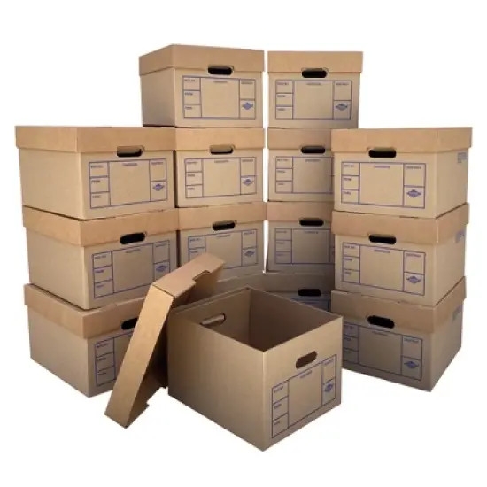 UBMOVE File Boxes 200# Strength, Small, 15" x 12" x 10", 15 Pack image {10}