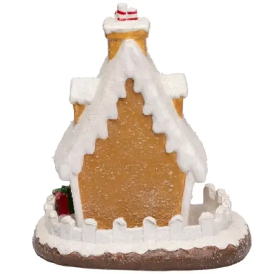 Northlight Snowy Gingerbread Peppermint House with Snowman Christmas Decoration - 11" image {5}