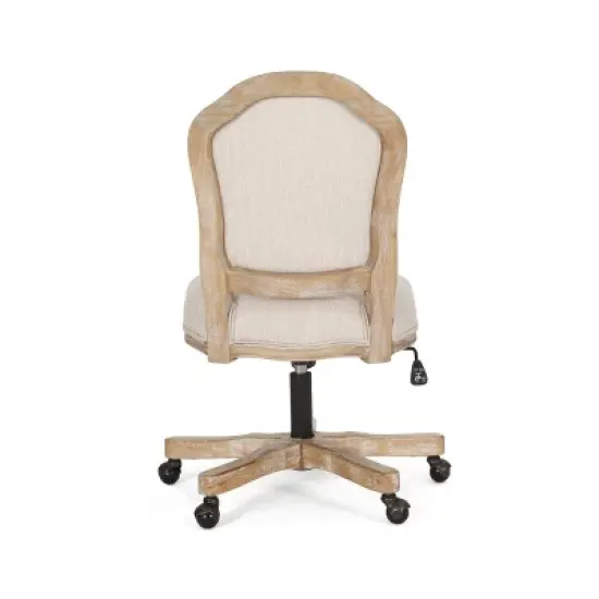 Scilley French Country Upholstered Swivel Office Chair - Christopher Knight Home image {8}