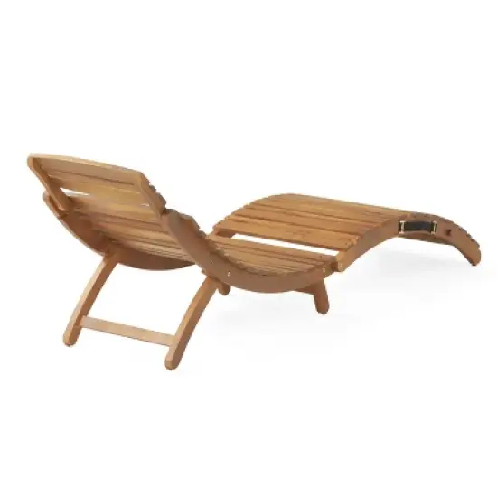 Gulches Brown Acacia Wood Foldable Chaise Lounge image {7}