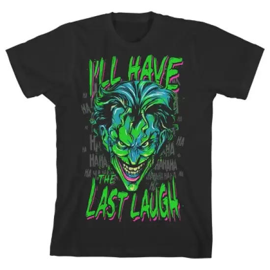 Batman Joker I'll Have The Last Laugh Black T-shirt Toddler Boy to Youth Boy image {5}