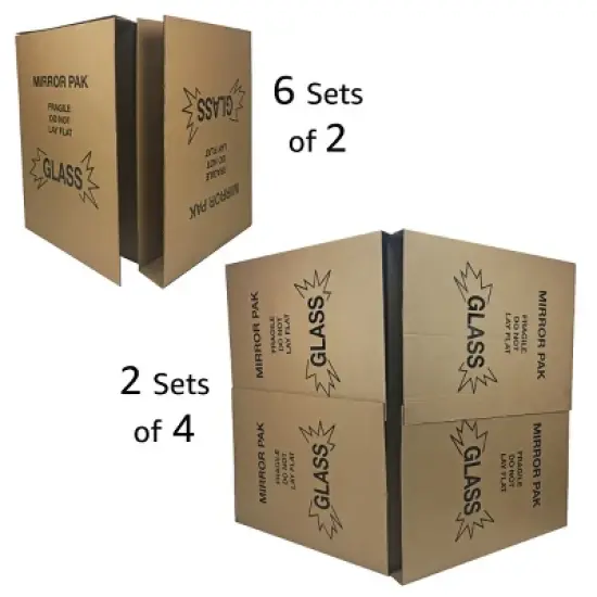 UBMOVE Set of 8 Picture and Mirror Moving Boxes (6) 30" x 40" & (2) 40" x 60" image {1}