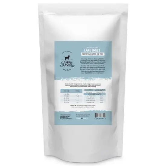 Canine Cravers Single Ingredient Air Dried Dog Treats - Wild Caught Lake Smelt 3 oz - Pouch image {1}