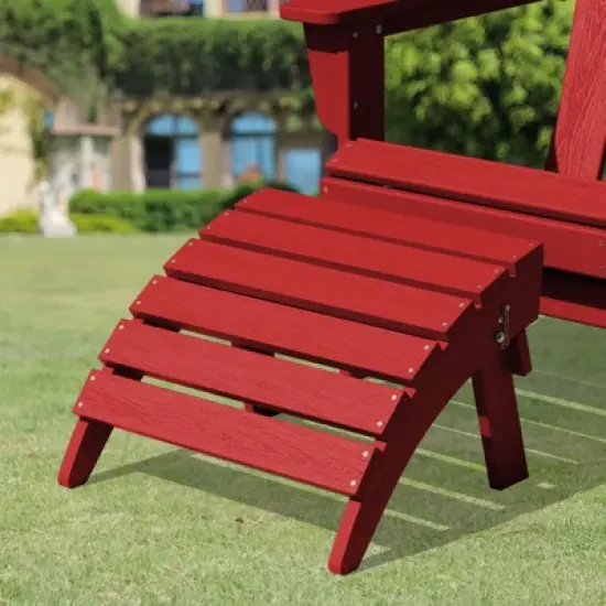 Hyleory HDPE Foldable Outdoor Folding Ottoman Patio Footrest for Adirondack Chairs image {16}