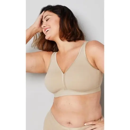 Women's Plus Size Basic Cotton Bra - beige | AVENUE image {15}