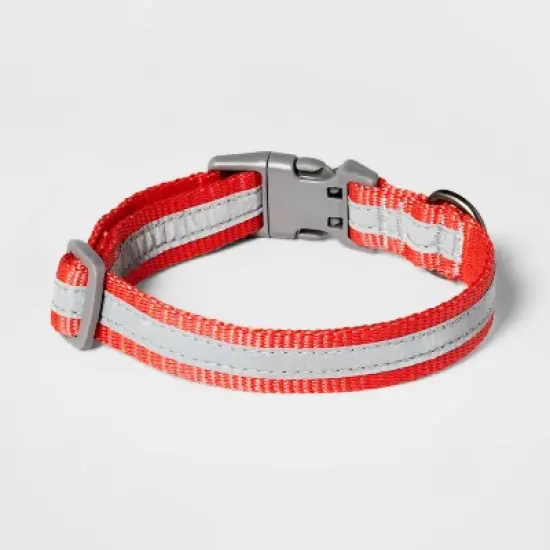 Reflective Dog Adjustable Collar - Tomato Red - Boots & Barkley&trade; image {1}