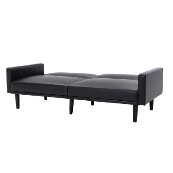 Faux Leather Futon Sofa with Arms Black - Room Essentials&trade; image {10}