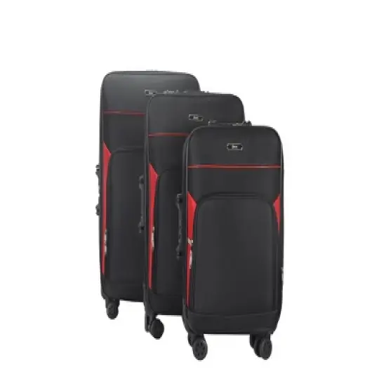 Jane Soft Shell Lightweight Expandable 360 Dual Spinning Wheels Combo Lock 28", 24", 20" 3 Piece Luggage Set image {2}