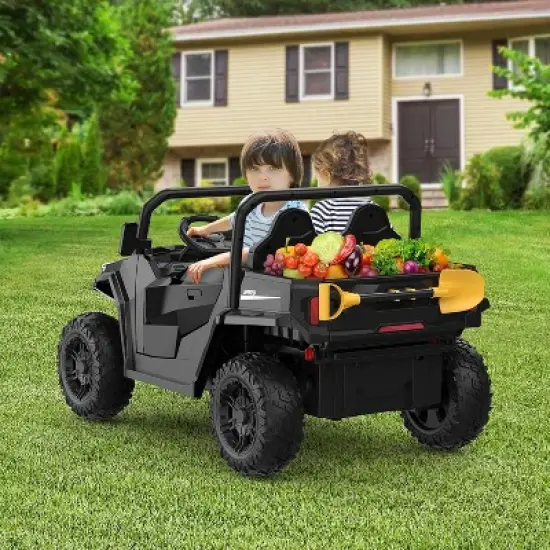 24V Ride On Car with Remote Control, Electric Dump Bed and Extra Shovel image {3}