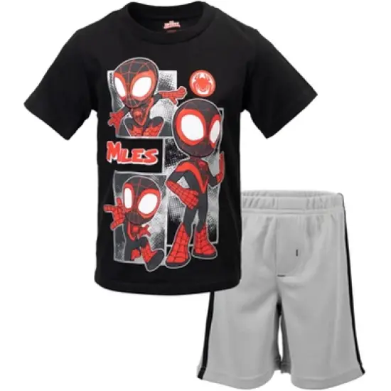 Marvel Spidey and His Amazing Friends Miles Morales T-Shirt and Mesh Shorts Outfit Set Toddler to Little Kid image {9}