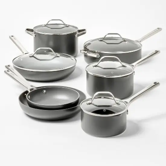8" Nonstick Hard Anodized Aluminum Frypan Dark Gray - Figmint&trade; image {5}