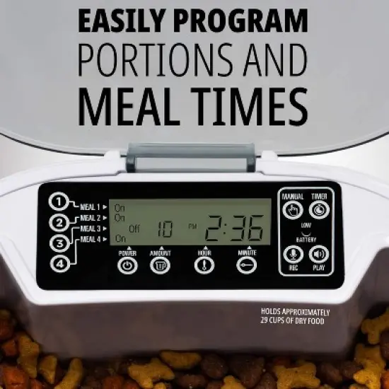 Pawple Automatic Pet Feeder, Cat & Dog Food Dispenser Bowl image {2}