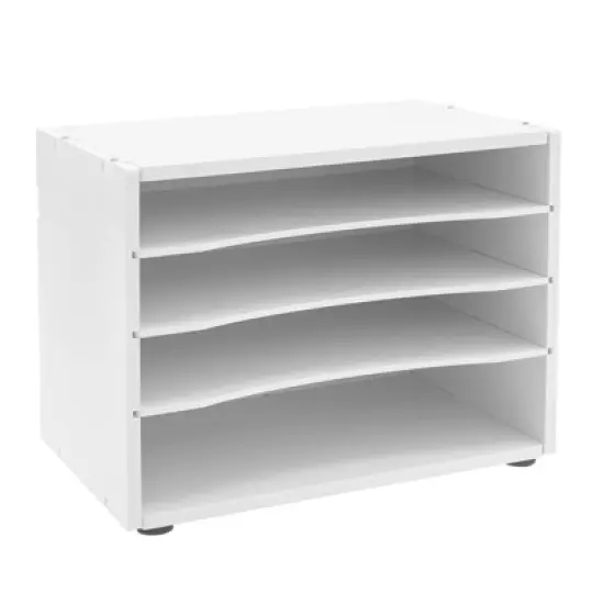 YIYIBYUS 24-Slot Desktop Organizer, Desktop File Holder, File Organizer, White image {5}