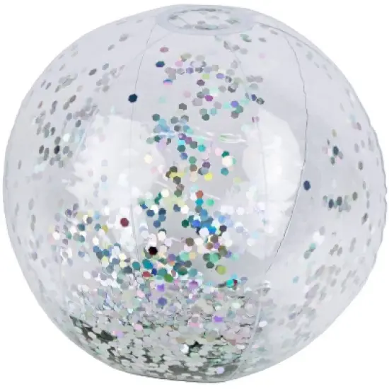Poolmaster 16'' Silver Glitter Swimming Pool and Beach Ball - 2pk image {4}