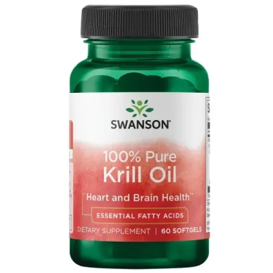 Swanson EFAs100% Pure Krill Oil, Cardiovascular, Skin & Brain Health Support, Helps Promote Healthy Blood Sugar Metabolism, 500 mg (60 Softgels) image {7}