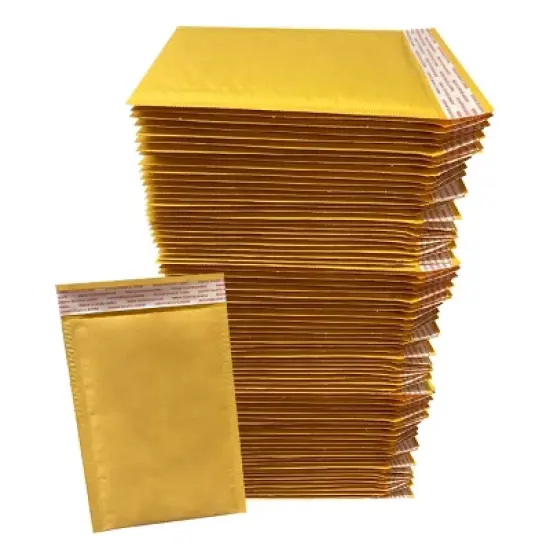 UOFFICE Pack of 75 Kraft Bubble Mailers 6.5" x 10" - #0 Self-Seal Padded Envelopes image {2}