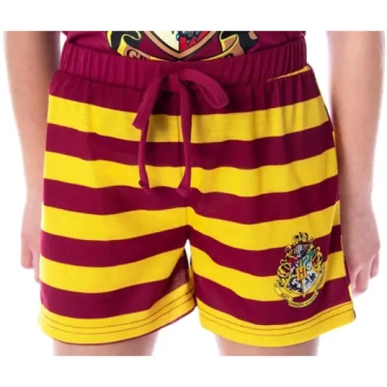 Harry Potter Girls' Hogwarts Castle Shirt and Shorts Pajama Set - All 4 Houses image {3}